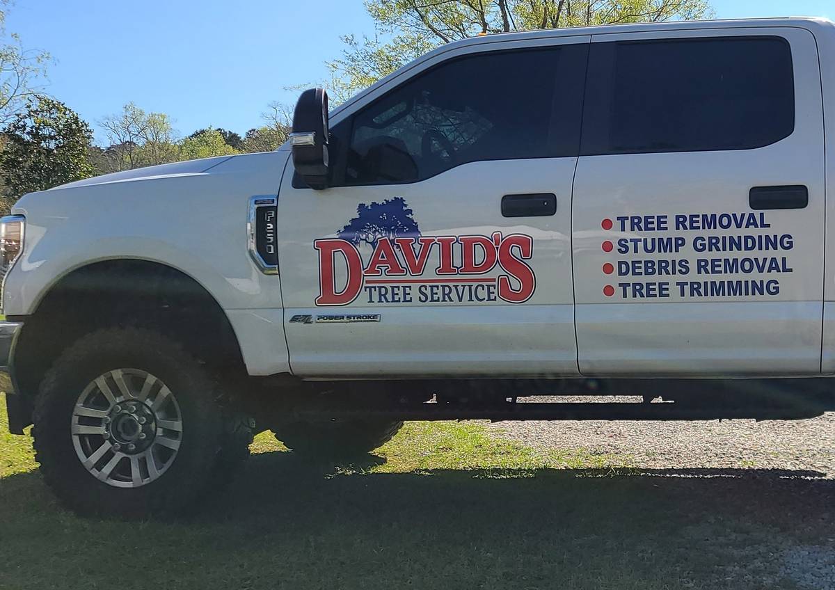 David's Tree Service F-250 in a Slidell driveway